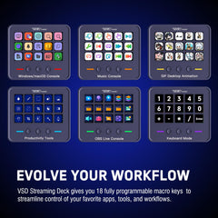 18-Key Stream Control Deck – Programmable Macro Keypad