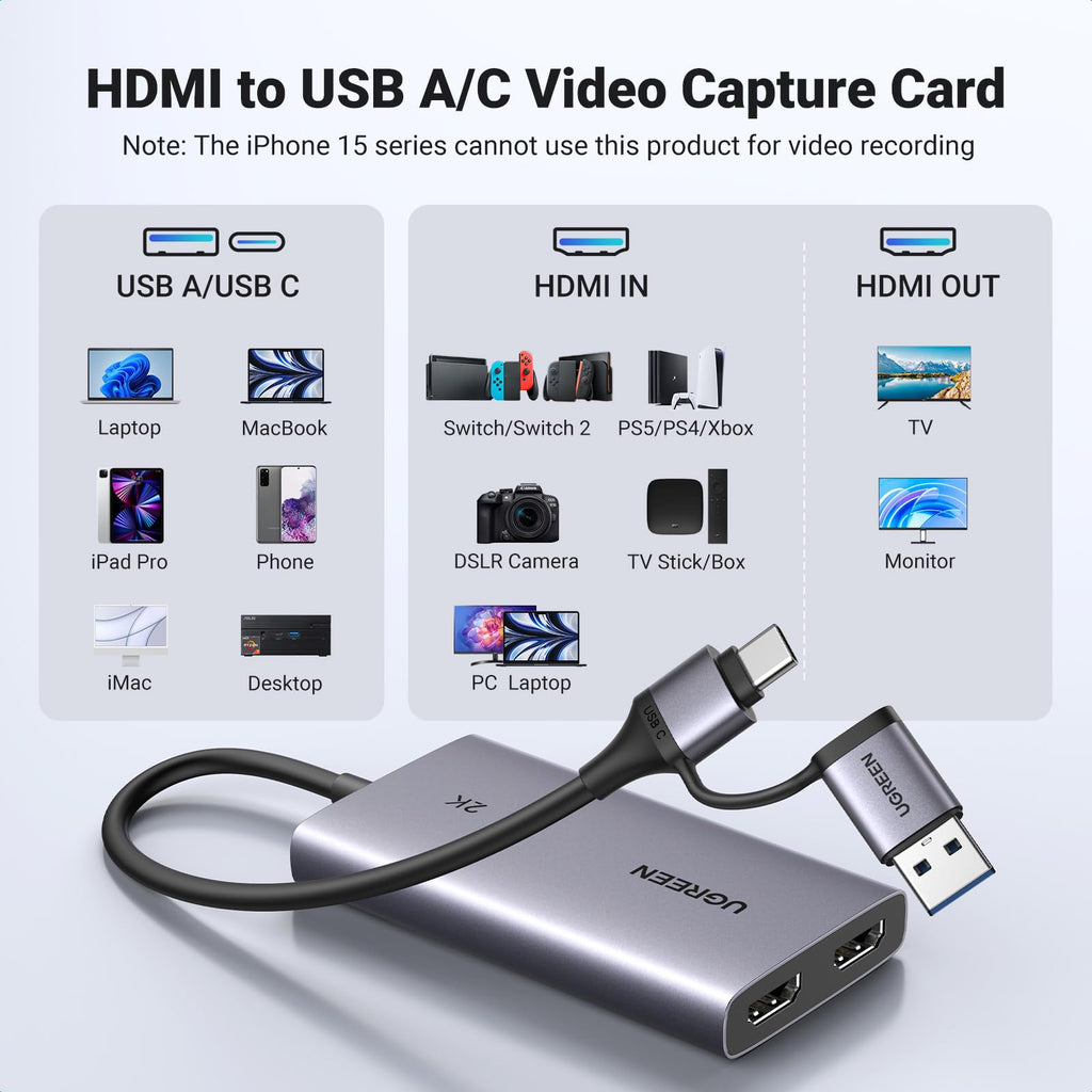 4K HDMI Capture Card – 1080p 60FPS, USB 3.0