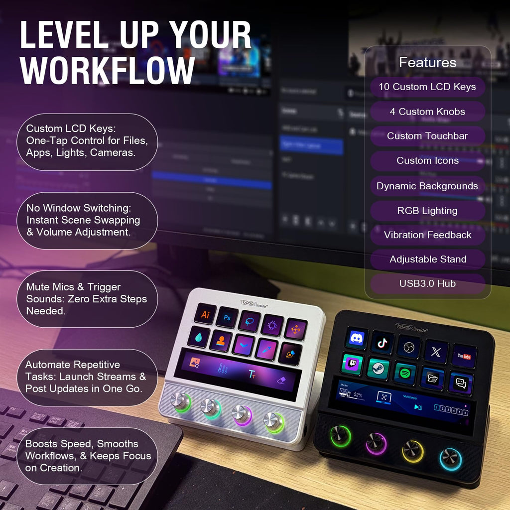 Stream Control Macro Pad – Programmable Keys & Audio Mixer