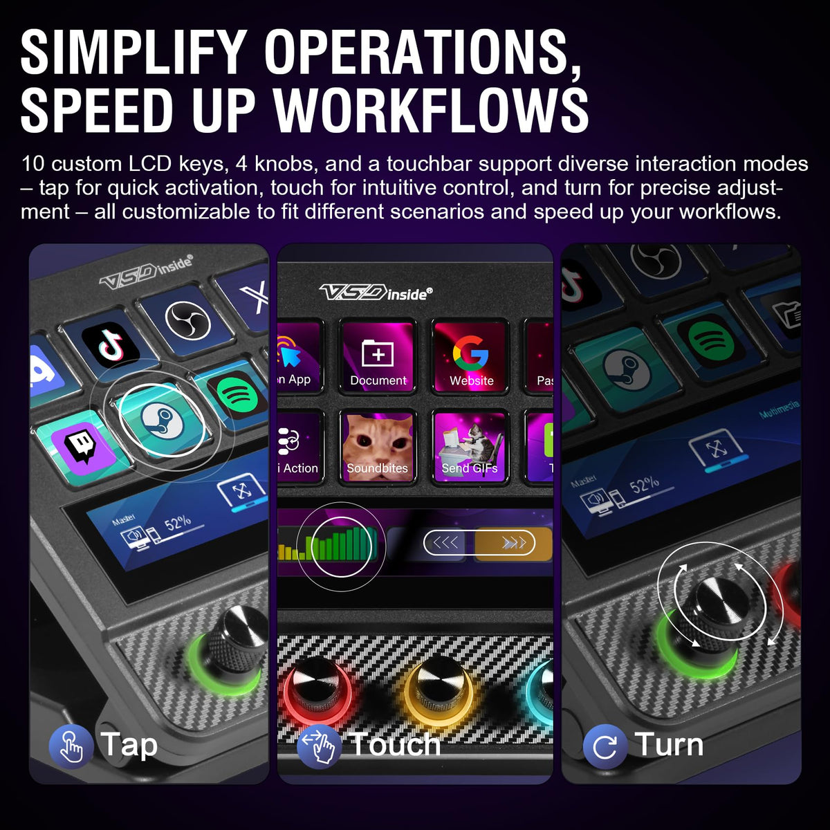 Stream Control Macro Pad – Programmable Keys & Audio Mixer