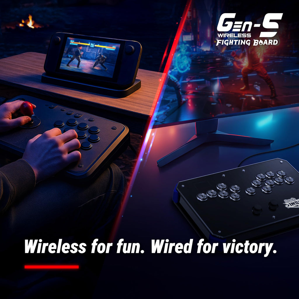 Wireless Fighting Game Controller Board – Low Latency, Turbo, Macro & RGB