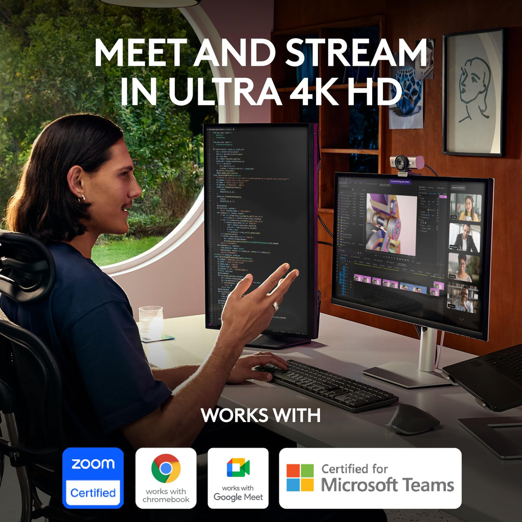 4K Ultra HD Streaming Webcam – 1080p 60FPS, Graphite, 4-Pack