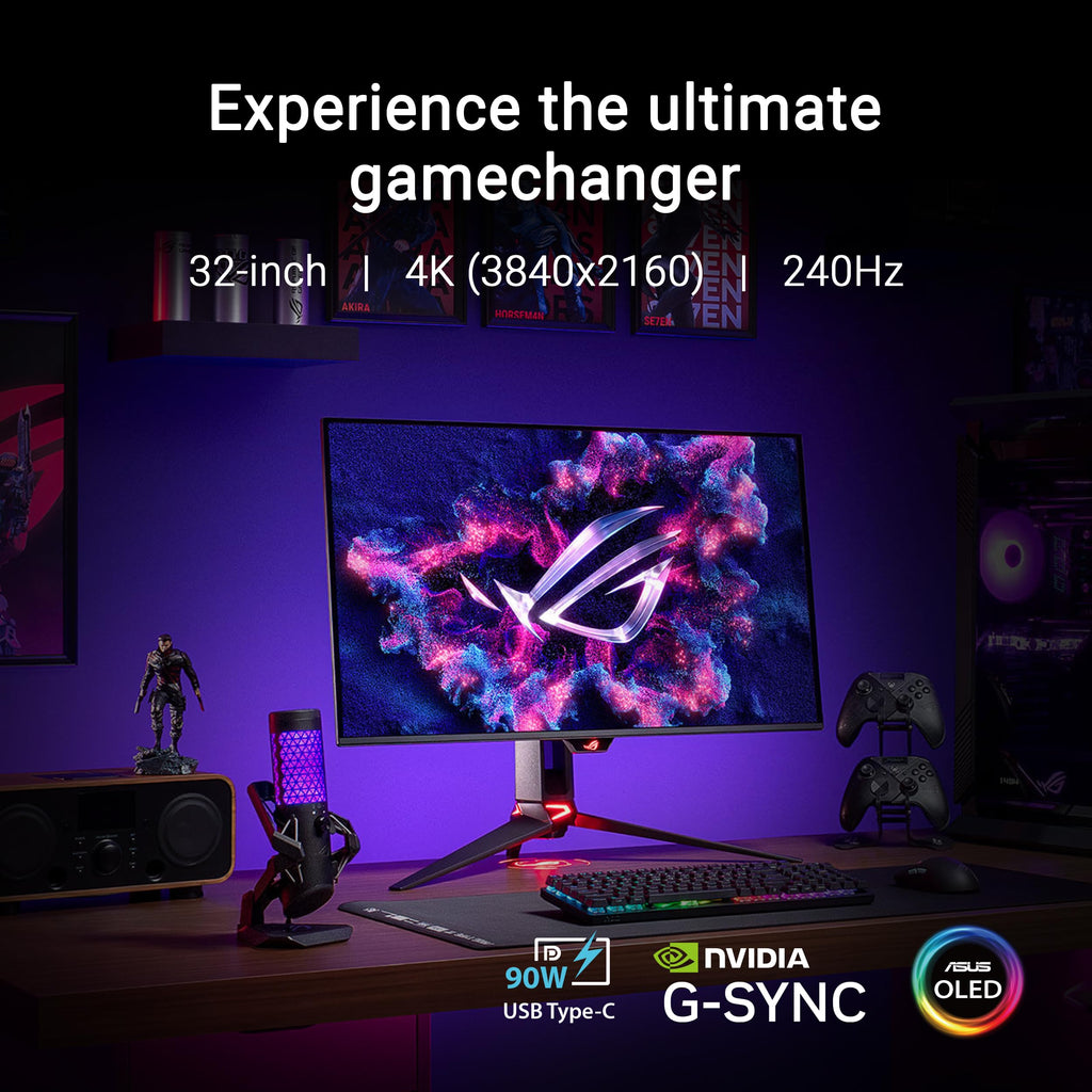 31.5" 4K QD-OLED Gaming Monitor – 3840 × 2160, Black