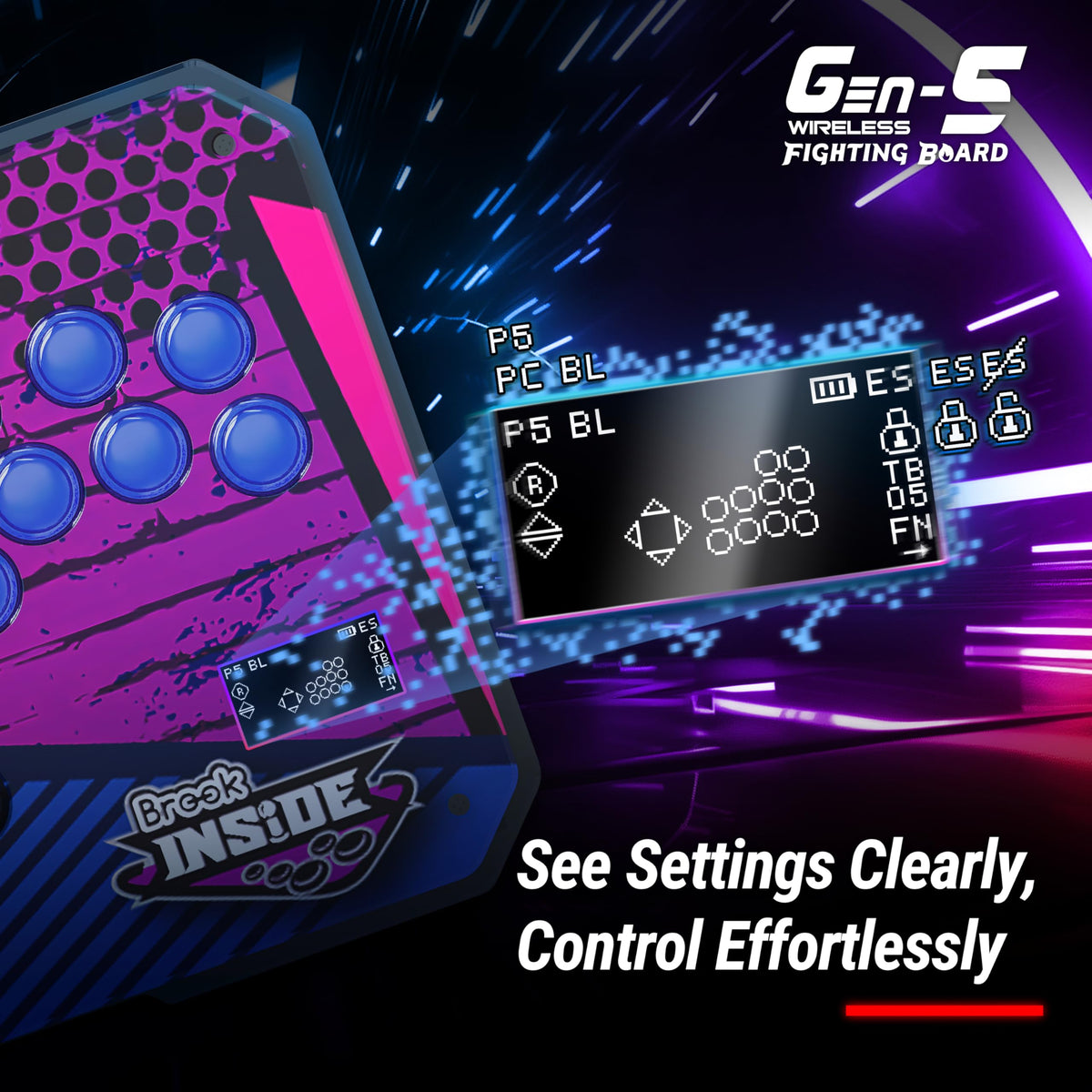 Wireless Fighting Game Controller Board – Low Latency, Turbo, Macro & RGB