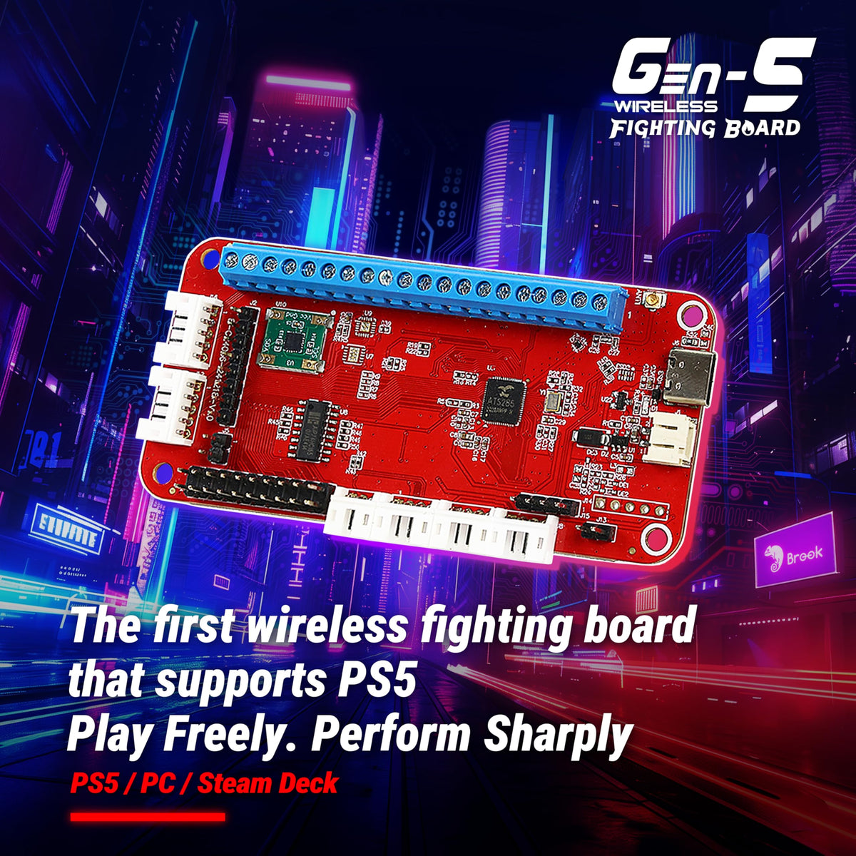 Wireless Fighting Game Controller Board – Low Latency, Turbo, Macro & RGB